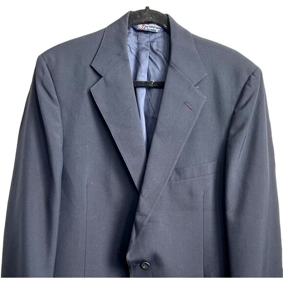 Vintage Austin Reed Navy Sport Coat British Tailoring Wedding Formal 42R Navy